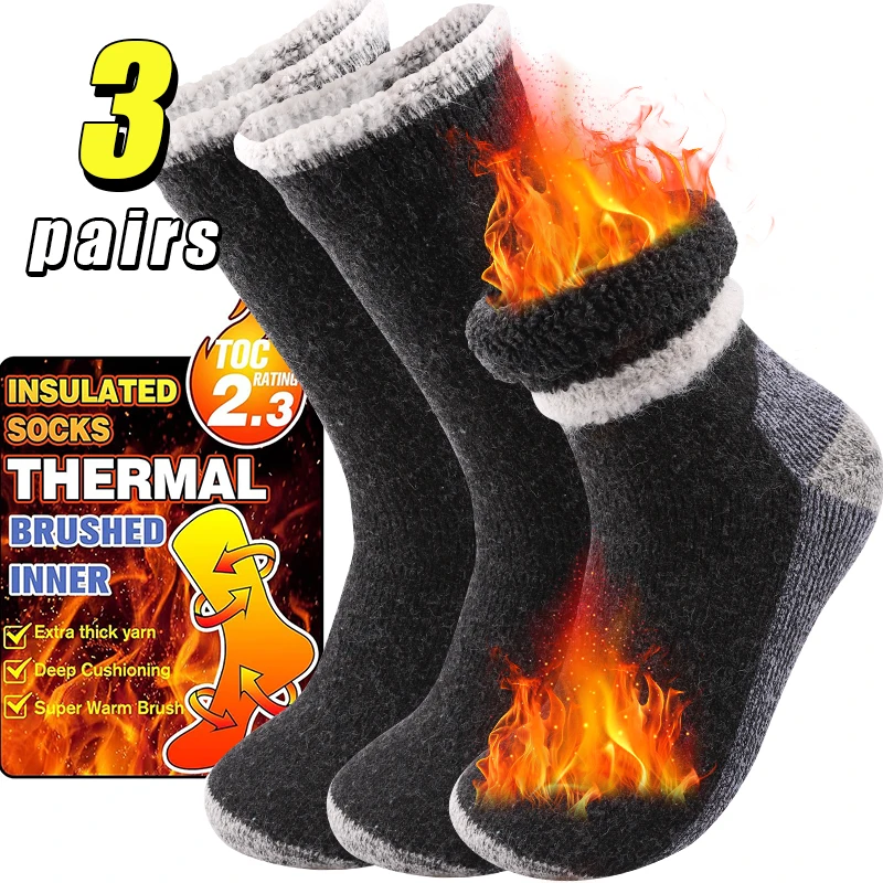 Thermal Sock Winter - 3 pary wysokiej jakości grube, zimowe